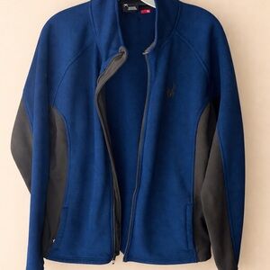 Spyder Men’s Royal Blue and Black Lightweight Full-Zip Jacket